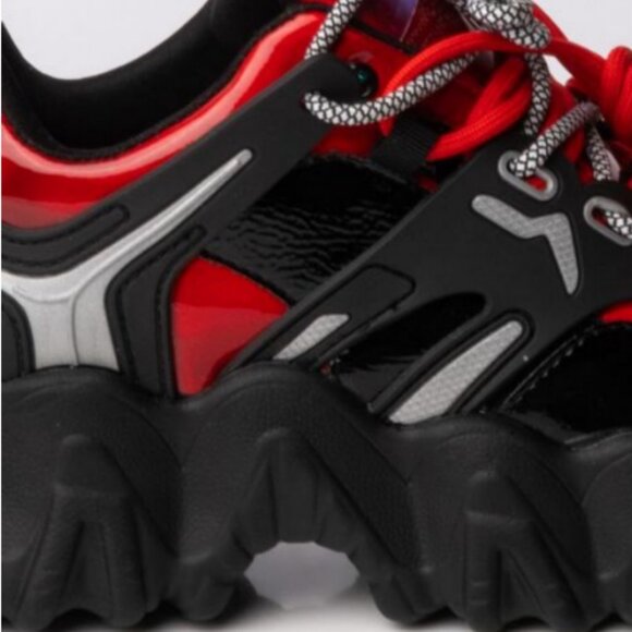 AZALEA WANG HIGH ON YOU FLATFORM SNEAKER IN RED - Picture 4 of 7